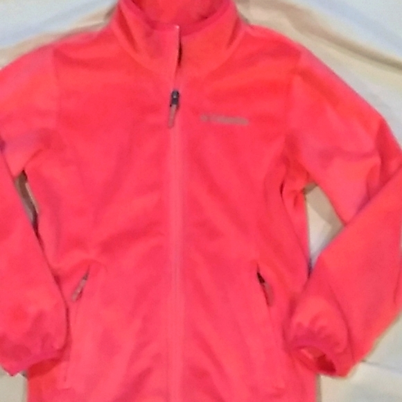 Columbia pink sportswear fleece jacket kids girls 7/8 - Picture 2 of 6